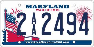 MD license plate 2AA2494