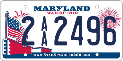 MD license plate 2AA2496