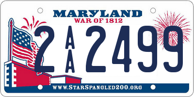 MD license plate 2AA2499
