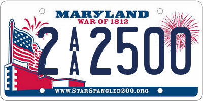 MD license plate 2AA2500