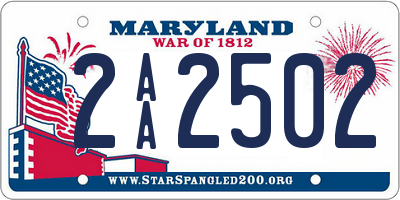 MD license plate 2AA2502