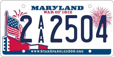 MD license plate 2AA2504