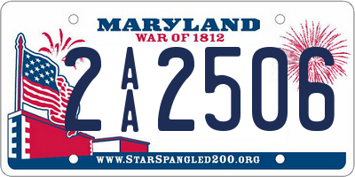 MD license plate 2AA2506