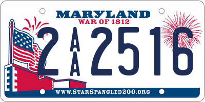 MD license plate 2AA2516