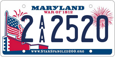 MD license plate 2AA2520