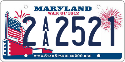 MD license plate 2AA2521