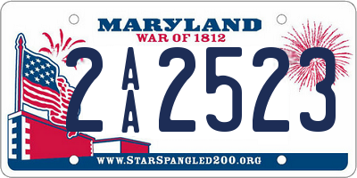 MD license plate 2AA2523