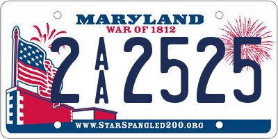 MD license plate 2AA2525