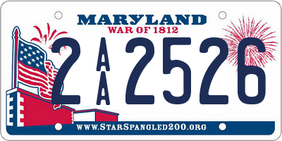 MD license plate 2AA2526