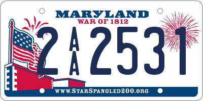 MD license plate 2AA2531