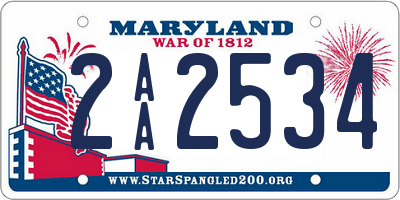 MD license plate 2AA2534