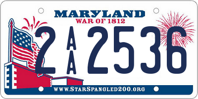 MD license plate 2AA2536