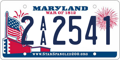 MD license plate 2AA2541