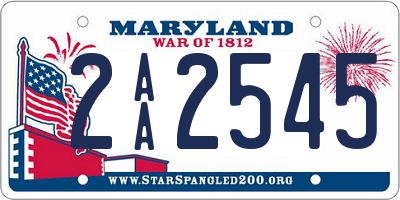 MD license plate 2AA2545