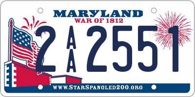 MD license plate 2AA2551