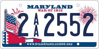 MD license plate 2AA2552