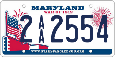 MD license plate 2AA2554