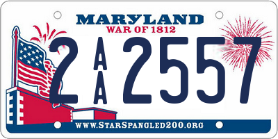 MD license plate 2AA2557