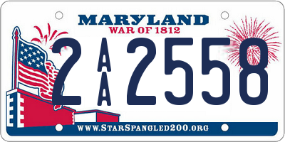 MD license plate 2AA2558