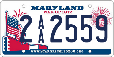 MD license plate 2AA2559