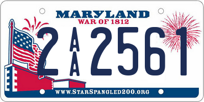 MD license plate 2AA2561