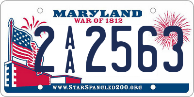 MD license plate 2AA2563