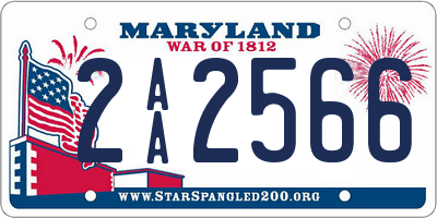 MD license plate 2AA2566