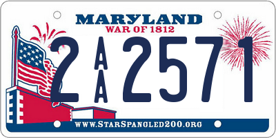 MD license plate 2AA2571