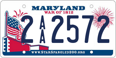 MD license plate 2AA2572