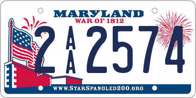 MD license plate 2AA2574
