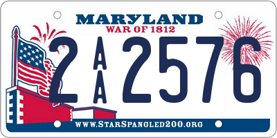 MD license plate 2AA2576