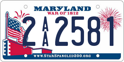 MD license plate 2AA2581