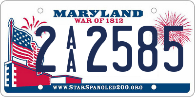 MD license plate 2AA2585