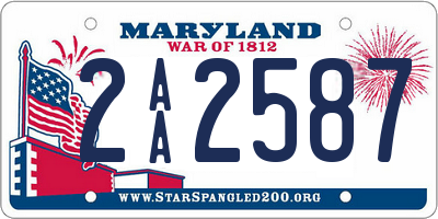 MD license plate 2AA2587