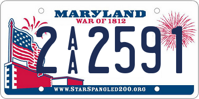 MD license plate 2AA2591