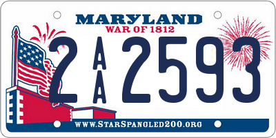 MD license plate 2AA2593