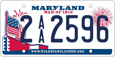 MD license plate 2AA2596