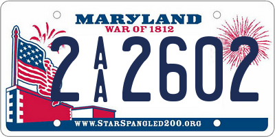 MD license plate 2AA2602