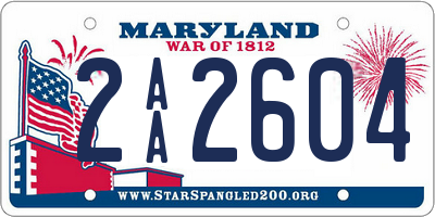MD license plate 2AA2604