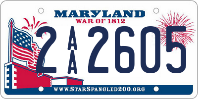 MD license plate 2AA2605