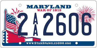 MD license plate 2AA2606