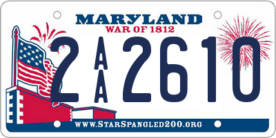 MD license plate 2AA2610