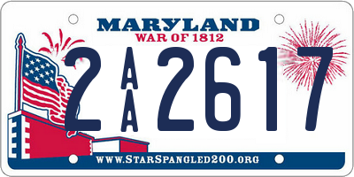 MD license plate 2AA2617