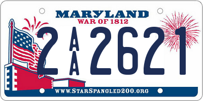 MD license plate 2AA2621