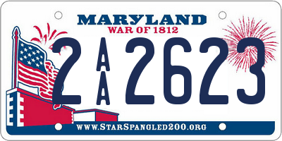 MD license plate 2AA2623