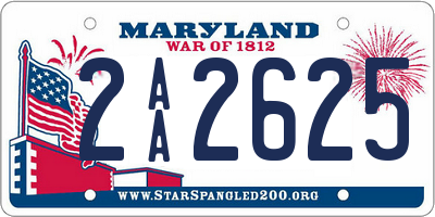 MD license plate 2AA2625