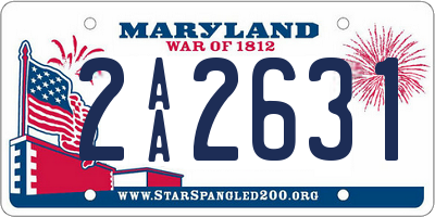 MD license plate 2AA2631