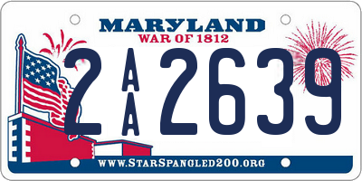 MD license plate 2AA2639