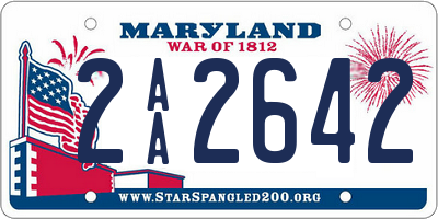 MD license plate 2AA2642
