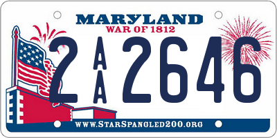 MD license plate 2AA2646